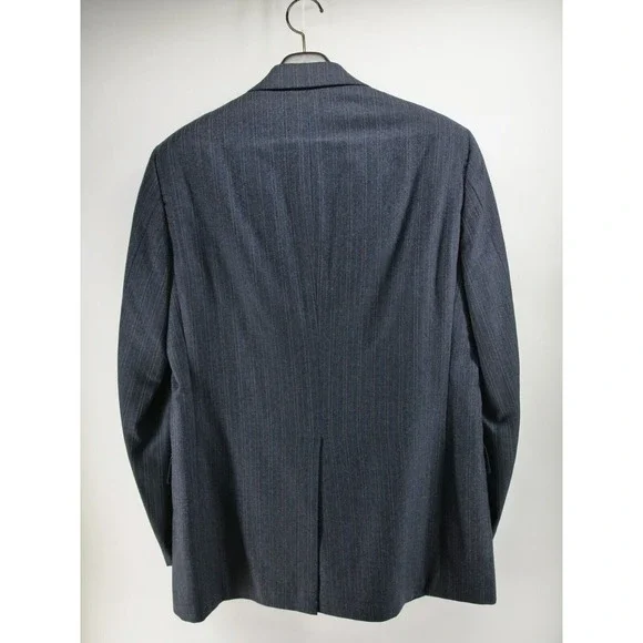Hart Schaffner‎ Marx 2 Piece Suit 42L Gray Pinstripe Worsted Wool Pant Fit